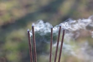 Sandalwood incense stickis burning